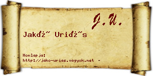 Jakó Uriás névjegykártya